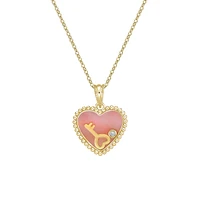 10K Yellow Gold Floating Heart Diamond Pendant