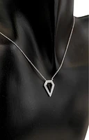14K White Gold 0.78 Onyx & 0.10cttw Diamond Pendant
