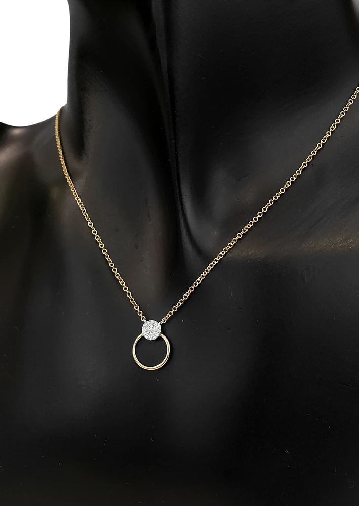 14K Yellow and White Gold 0.05 cttw Diamond Pendant