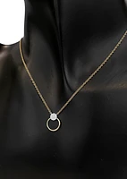 14K Yellow and White Gold 0.05 cttw Diamond Pendant