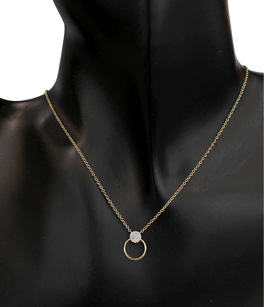 14K Yellow and White Gold 0.05 cttw Diamond Pendant