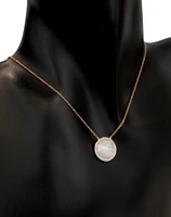 14K Rose Gold 0.11 cttw Diamond and Mother of Pearl Pendant