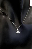 14K White Gold Sapphire and Diamond Elephant Necklace, 18"