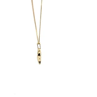10K Yellow Gold 0.045 cttw Diamond and Emerald Pendant, 18"