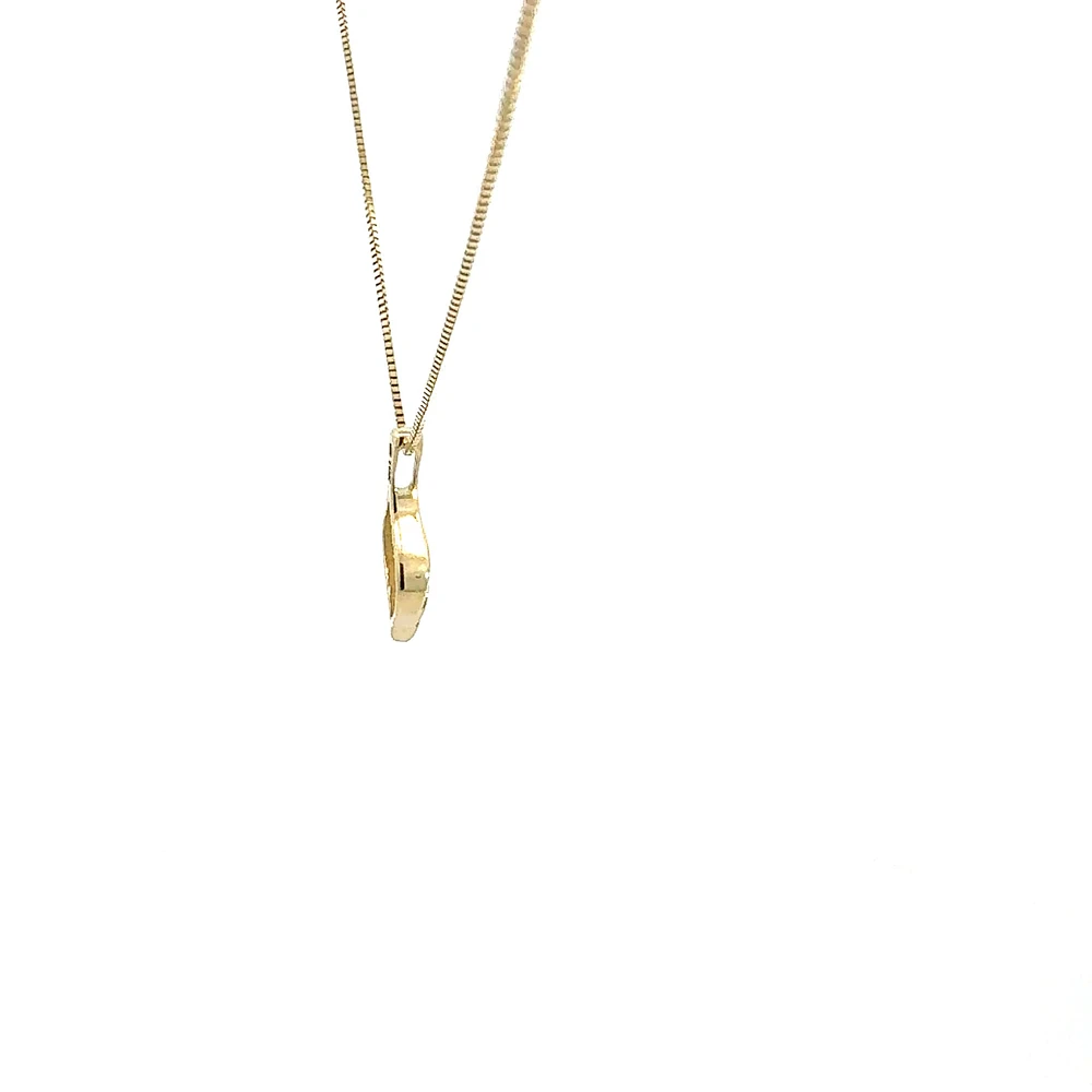 10K Yellow Gold 0.045 cttw Diamond and Emerald Pendant, 18"
