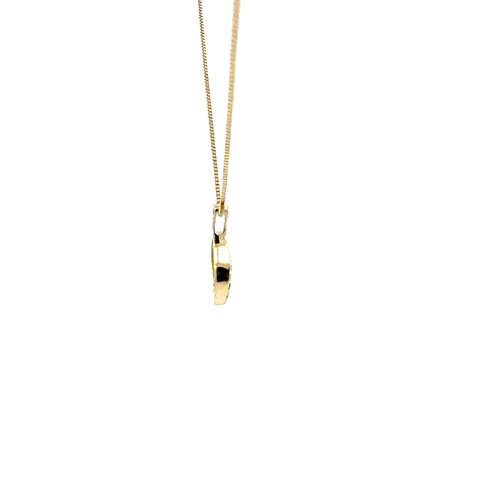 10K Yellow Gold 0.045 cttw Diamond and Ruby Pendant, 18"