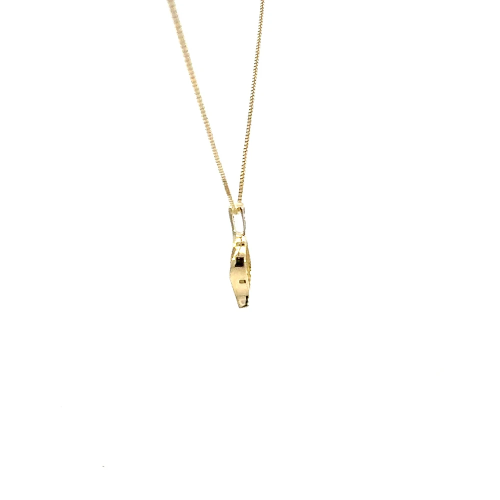 10K Yellow Gold 0.045 cttw Diamond and Ruby Pendant, 18"