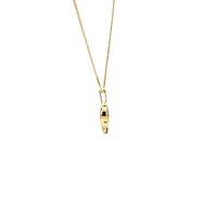 10K Yellow Gold 0.045 cttw Diamond and Ruby Pendant, 18"