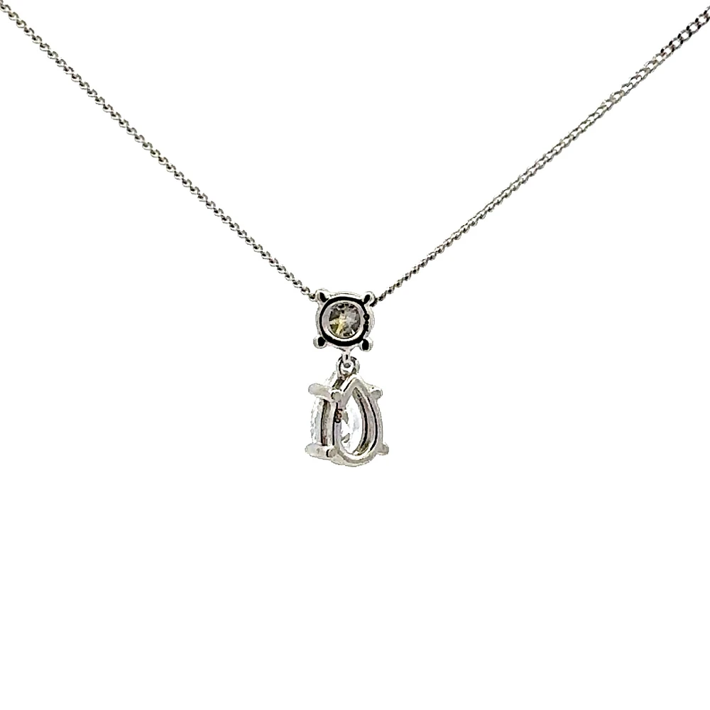 10K White Gold 0.75cttw Lab Grown Diamond Necklace - 18 Inches