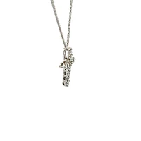 10K White Gold 0.25cttw Lab Grown Diamond  Cross Necklace - 18 Inches