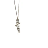 10K White Gold 0.25cttw Lab Grown Diamond  Cross Necklace - 18 Inches