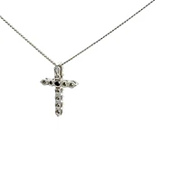 10K White Gold 0.25cttw Lab Grown Diamond  Cross Necklace - 18 Inches