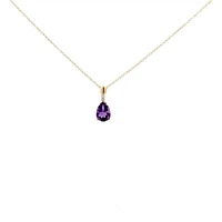10K Yellow Gold Amethyst and Canadian Diamond Pendant