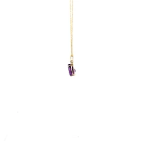 10K Yellow Gold Amethyst and Canadian Diamond Pendant