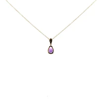 10K Yellow Gold Amethyst and Canadian Diamond Pendant