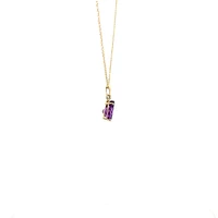 10K Yellow Gold Amethyst and Canadian Diamond Pendant
