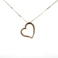 10K Gold 0.03cttw Canadian Diamond Heart Pendant