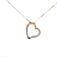 10K Gold 0.03cttw Canadian Diamond Heart Pendant
