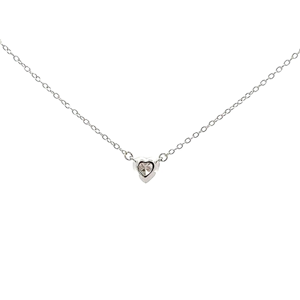10K Lab Grown Diamond Bezel Set Necklace - Gold / Pear