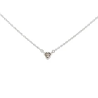 10K Lab Grown Diamond Bezel Set Necklace - Gold / Pear