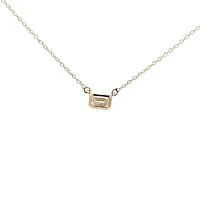 10K Lab Grown Diamond Bezel Set Necklace - Gold / Pear