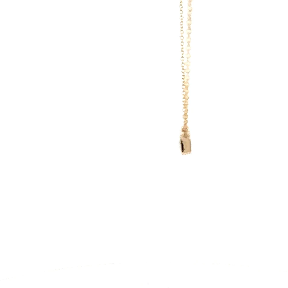 10K Lab Grown Diamond Bezel Set Necklace - Gold / Pear