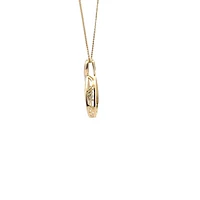 10K Yellow and White Gold 0.10 cttw Diamond Pulse Pendant, 18"