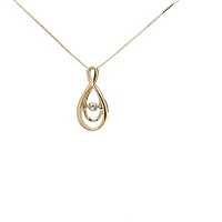 10K Yellow and White Gold 0.10 cttw Diamond Pulse Pendant, 18"