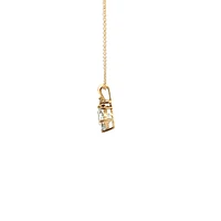 10K Gold Prong-set Aquamarine pendant with diamond accent - White gold
