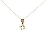 10K Gold Contemporary half-channel Aquamarine & Diamond pendant with chain - yellow gold