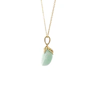 10K Gold Jadeite And Diamond Pendant
