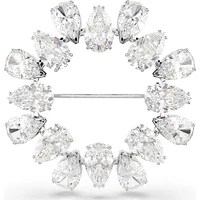 Swarovski - Matrix brooch, Pear cut, White, Rhodium plated 5714646