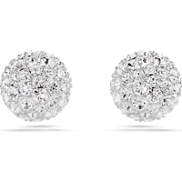 Swarovski - Dextera stud earrings, Round cut, White, Rhodium plated - 5700290