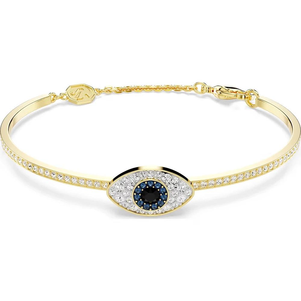 Swarovski - Symbolica bangle, Evil eye, Blue, Gold-tone plated