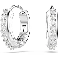 Swarovski - Matrix hoop earrings, Round cut, White, Rhodium plated - 5690670/5701600 (SS)