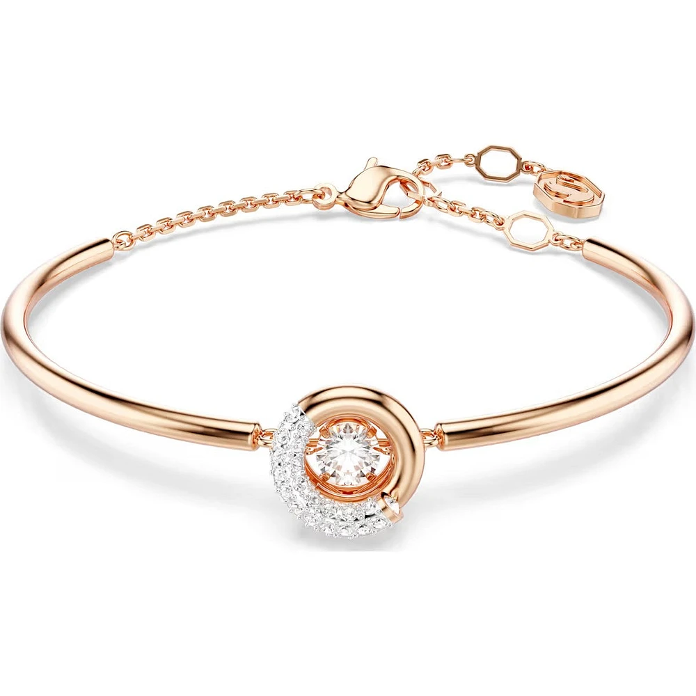 Swarovski - Dextera bangle, Round cut, White, Rose gold-tone plated - 5692259
