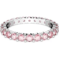 Swarovski Matrix ring, Round cut, Pink, Rhodium plated - 5658853