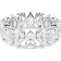Matrix Vittore ring, Pear cut, White, Silver-tone finish - 52