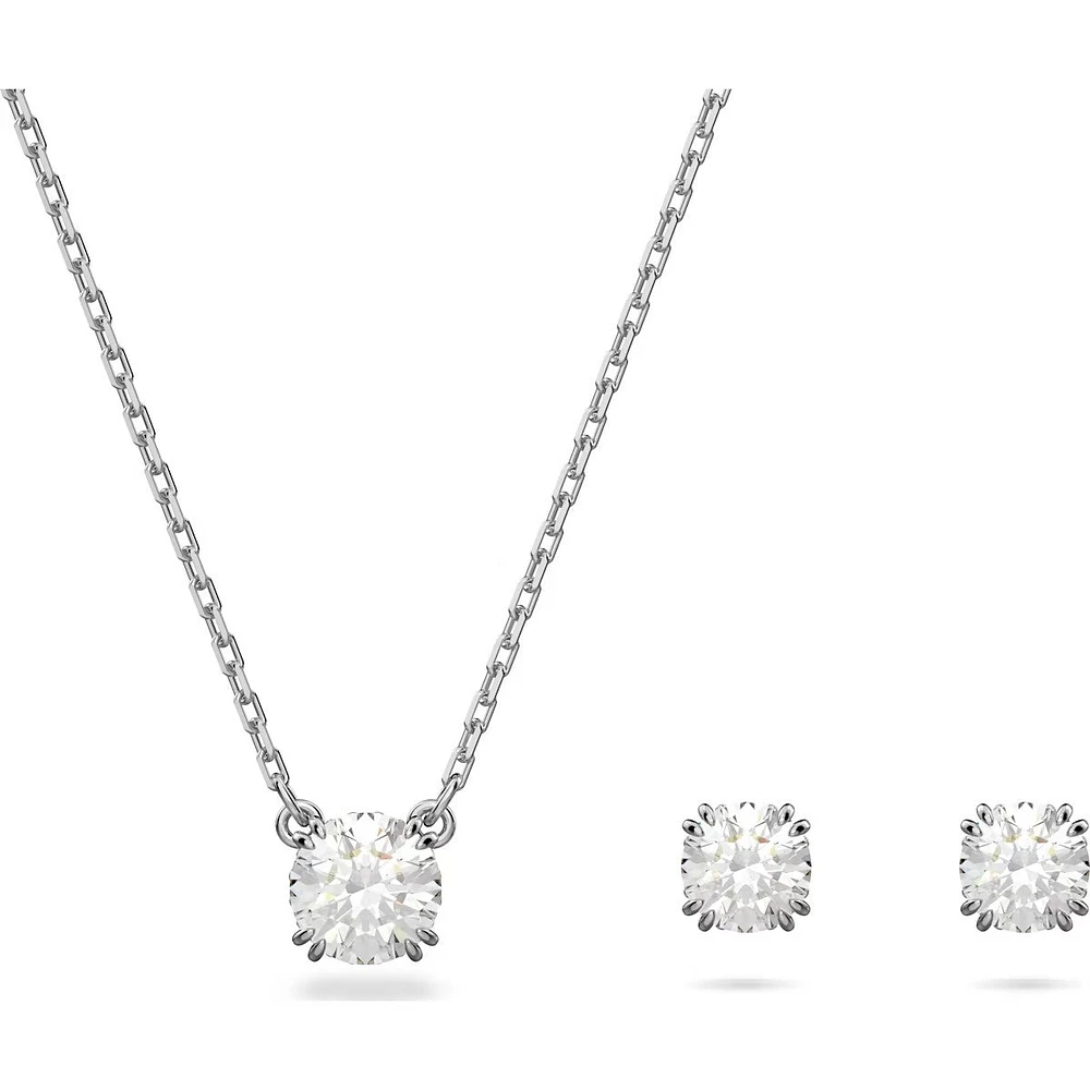 Swarovski Constella Set Round Cut, White, Rhodium plated - 5647663