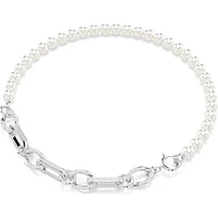 Swarovski - Dextera necklace, Crystal pearl, Mixed links, White, Rhodium plated - 5692744 - Discontinued