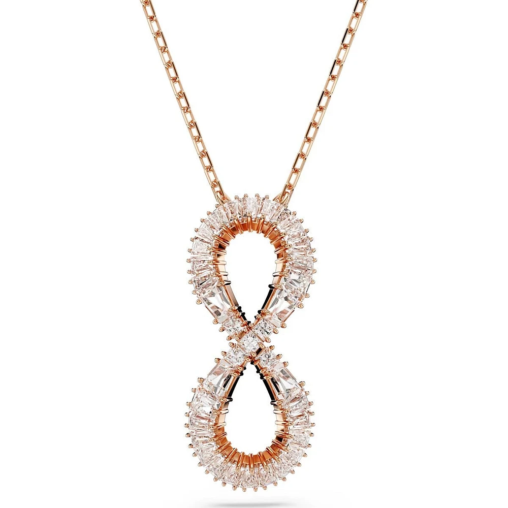 Swarovski -   Hyperbola pendant, Infinity, White, Rose gold-tone plated - 5677623