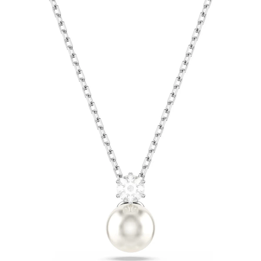 Swarovski - Matrix pendant, Crystal pearl, Round cut, White, Rhodium plated - 5693897