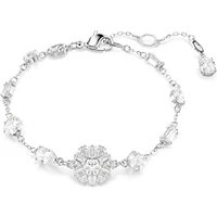 Swarovski - Idyllia bracelet, Mixed cuts, Snowflake, White, Rhodium plated - 5691485