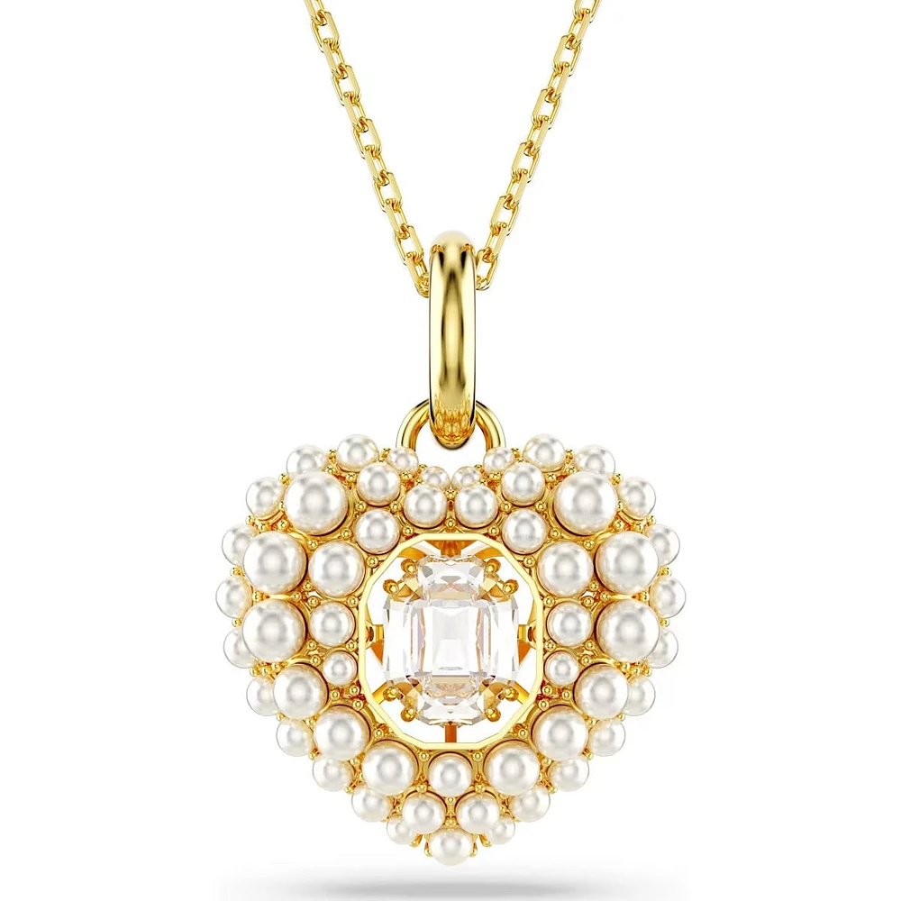 Swarovski -  Hyperbola pendant, Heart, White, Gold-tone plated 5680399