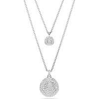 Swarovski Meteora layered pendant, White, Rhodium plated 5684244