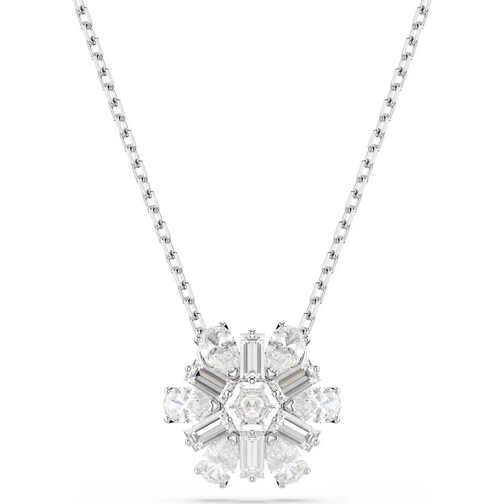 Swarovski - Idyllia pendant, Mixed cuts, Snowflake, White, Rhodium plated - 5691484