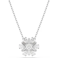 Swarovski - Idyllia pendant, Mixed cuts, Snowflake, White, Rhodium plated - 5691484