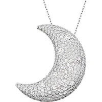 Swarovski - Luna pendant, Moon, White, Rhodium plated - 5674895 - Discontinued