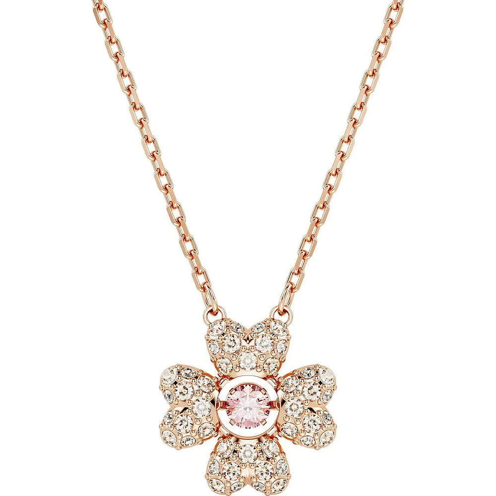 Swarovski - Idyllia pendant, Clover, White, Rose gold-tone plated - 5674211