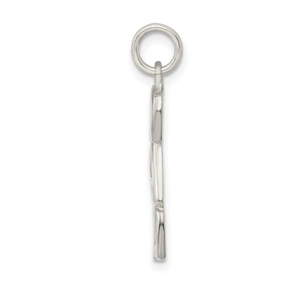 925 Sterling Silver Polished Finish "DAD" Charm - 21mm